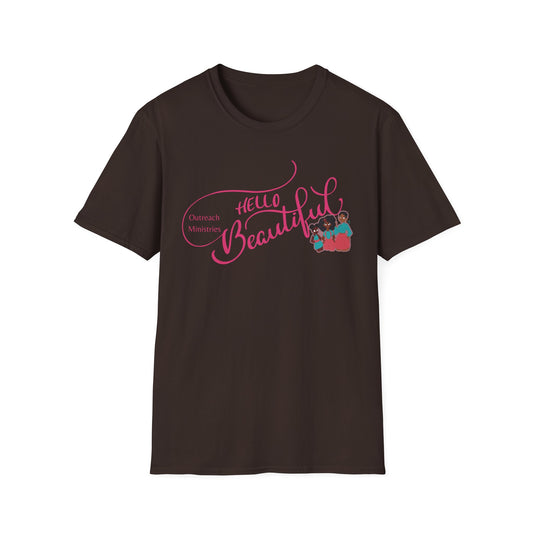 Hello Beautiful Unisex Softstyle T-Shirt - Empowering Outreach Ministry Tees Adult Tee - The Black Tee Xchange
