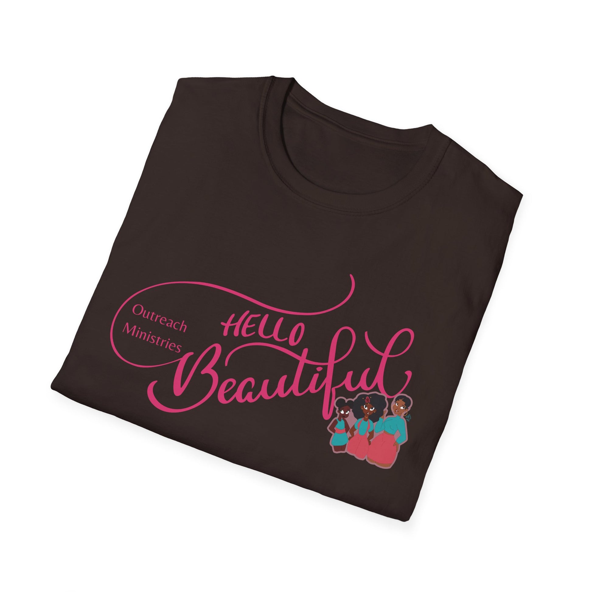 Hello Beautiful Unisex Softstyle T-Shirt - Empowering Outreach Ministry Tees Adult Tee - The Black Tee Xchange